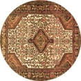 thumbnail image 1 of Ahgly Company Indoor Round Medallion Brown Traditional Area Rugs, 3' Round, 1 of 4