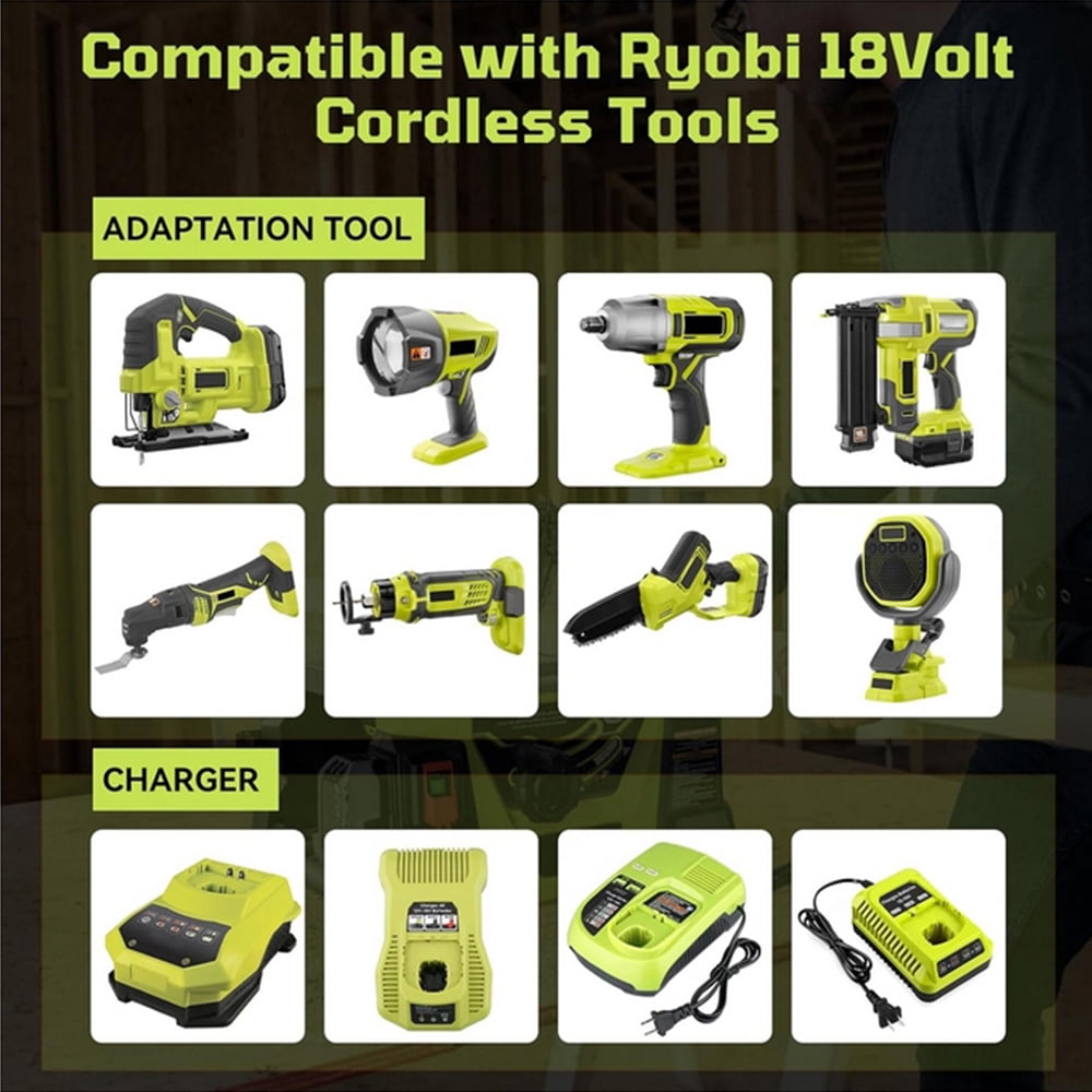 2PACK For RYOBI P108 18V 8.0Ah High Capacity Battery 18Volt Lithium-Ion Battery