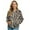 Beige and Black-Zebra Stripe, variant on Butterfly Printed Jackets for Women Long Sleeve Outwear V Neck Sweatshirts Zipper Coat for Fall Winter, 3XL