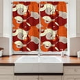 thumbnail image 2 of Ambesonne Modern Kitchen Curtains, Spiral Abstract Stripes, 55"x45", Orange Ruby Ivory, 2 of 3