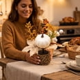 thumbnail image 6 of Hometravel Thanksgiving Mini Potted Maple Leaf Pumpkin, Artificial Fall Greenery Desktop Decor, Simulation Plant for Indoor Shelf Window Display, 6 of 7