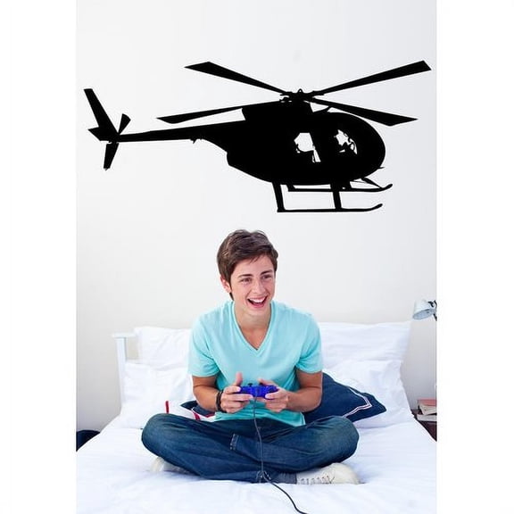 Wallhogs Haynes Silhouette Helicopter II Cutout Wall Decal