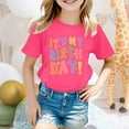 thumbnail image 2 of Godom Girls' Short-Sleeve Shirts Tops Graphic Cotton Kids Tee Tops Girl Clothes, 2 of 4