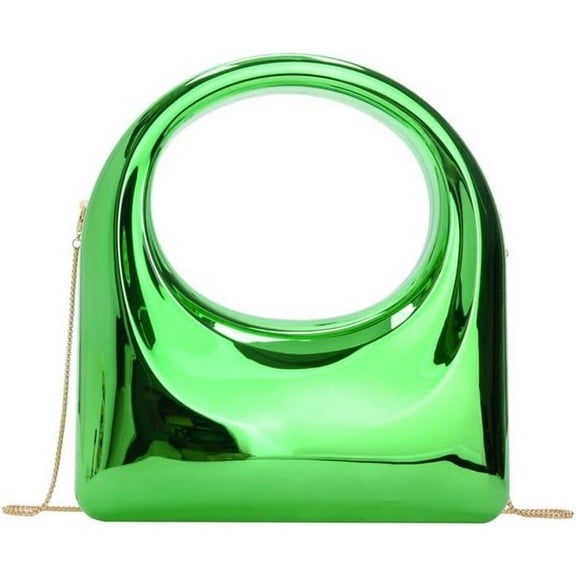 Acrylic Handbags for Women Cute Small Mirror Square Box Metal Evening Clutch Purse Top Handle Bag for Party Cocktail