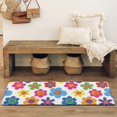 thumbnail image 4 of Pioneer Flower Floral Print Pattern Bathroom Rugs Mat, Non Slip Microfiber Bathroom Rug with Rubber Backing, Soft Mats for Bathroom Floor Tub Shower, 17"x47", 4 of 5