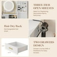 thumbnail image 4 of BeesClover Makeup Vanity Desk with Mirror and Lights, Vanity Desk with Stool, 2 Drawers, Power Outlet, Dressing Table for Bedroom, 4 of 8