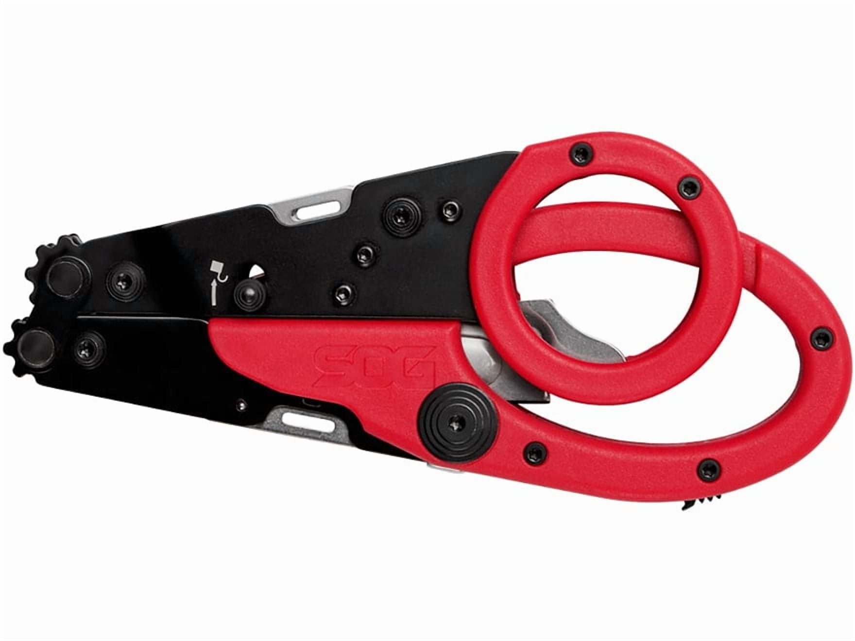 SOG Stainless Steel ParaShears- Multi-Tool with 11 Specialty Tools and Smooth Cutting Action in Red