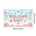 thumbnail image 3 of LUUFILx Welcome Baby Banner with Penguins Glitter Backdrop Decorations for Party Supplies Baby Shower Photography Props Background, 3 of 9
