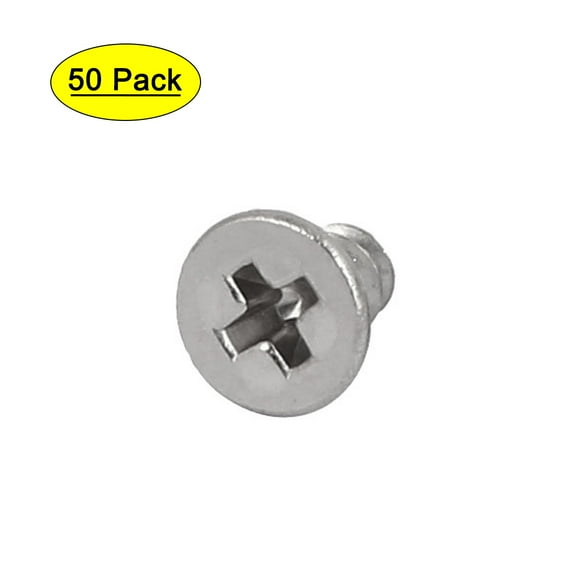 50 Pcs M2.9x6.5mm 316 Stainless Steel Flat Head Self Tapping Screws