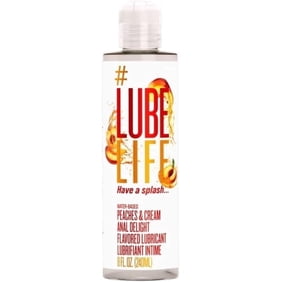 LUBELIFE Water-Based Anal Delight Peaches and Cream Lube, Non-Sticky and Easy Clean Personal Lubricant For Sex, 8 fl oz