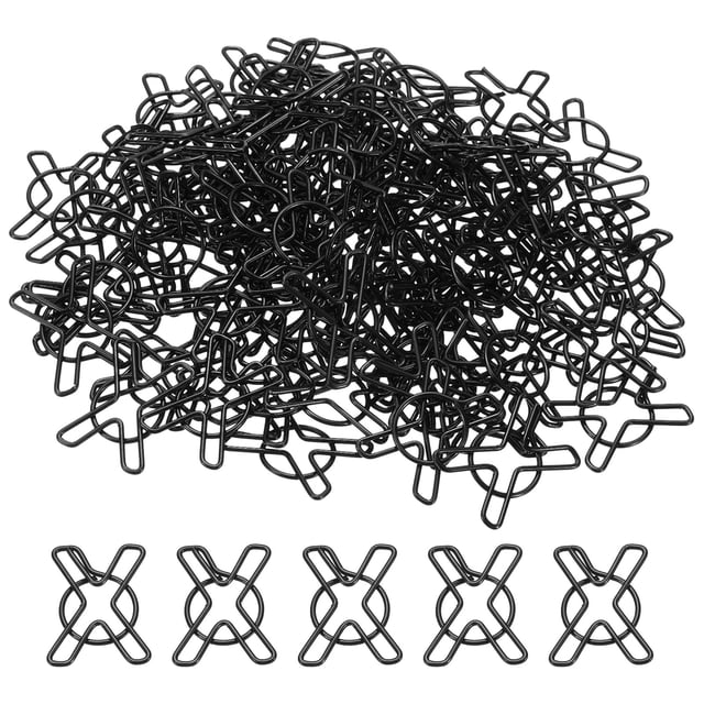 Unique Bargains Paper Clip Coated Letter X Shape Alphabet Clips Bookmarks, Black, 100 Count