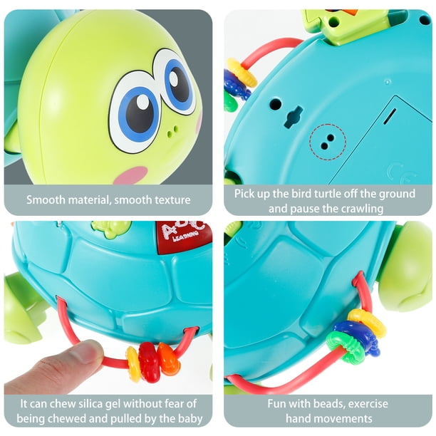 JoyPlus Tortuga Musical Con Luces Y Sonidos Para Bebés De 6 A 12 Meses, Juguete De Gateo Interactivo Que Se Mueve 360°, Regalo Educativo