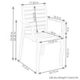 thumbnail image 3 of Sunnydaze Polypropylene Stackable Illias Outdoor Patio Arm Chair, Gray, 4pk, 3 of 9