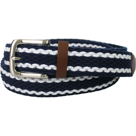 Club Room Mens Two Tone Woven Belt, Blue, X-Large