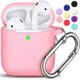 thumbnail image 1 of Funda para AirPods con llavero, protección completa de silicona, accesorios para AirPods, funda de piel para mujeres y niñas con estuche de carga inalámbrica Apple AirPods, LED frontal visible, 1 of 7