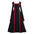 thumbnail image 1 of Medieval Costume Women Queen Hooded Dresses Gothic Renaissance Cosplay Long Dress Female Retro Fancy Clothes Halloween S-5XL, 1 of 5
