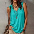 thumbnail image 2 of Qiopertar Womens Tank Tops Hooded V Neck Sleeveless Casual Loose Flowy Lightweight Soft Summer Tops, Green 4XL, 2 of 7