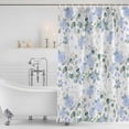 thumbnail image 4 of Blue Flower Waterproof Fabric Shower Curtain,Sage Green Eucalyptus Leaf Farmhouse Country Waterproof Fabric Shower Curtain for Bathroom Curtains Bathtubs Shower Curtains with 12 Hooks Small 36x78in, 4 of 8