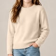 thumbnail image 6 of ZBSOKO Crew Neck Sweater for Boys Solid Color Classic Knit Pullover Long Sleeve Regular Fit Basic Tops Casual Fall Winter Clothes, 6 of 7