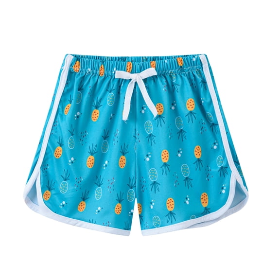 Coerni Sports Shorts for Girls 2to8 Years Toddler Boys Cartoon Striped Print Printed Yoga Shorts Kids Beach Shorts