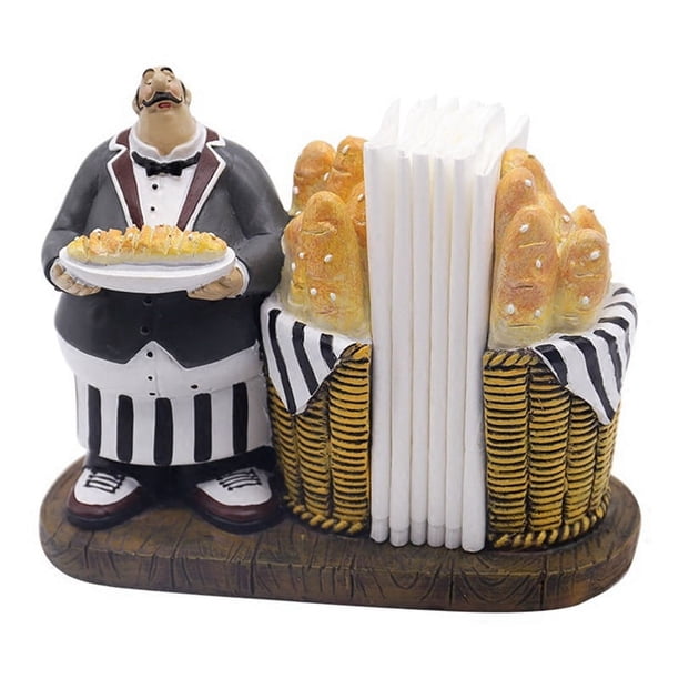 Soporte para Servilletas con Forma de Chef, Soporte para Toallas de Papel para Barra de Cocina de Chef Italiano