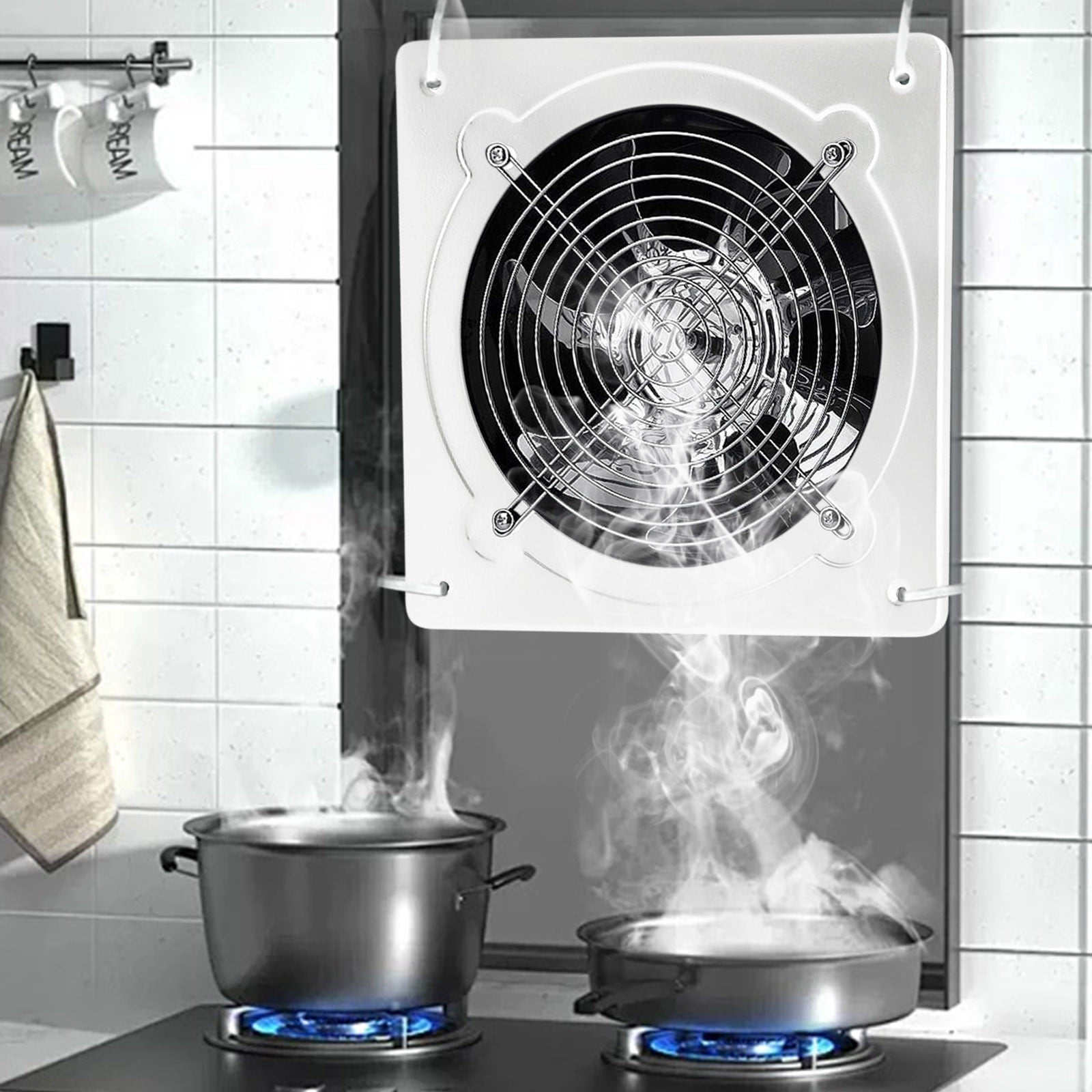 Handheld Fan VibHome Kitchen Oil Fume Ventilation Fan Silent Exhaust Fan Bathroom Window Mounted Powerful Exhaust Fan