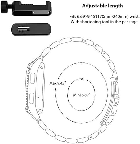 MKEUDQ-Compatible with EGQINR Smartwatch Bands, 18mm,20mm,22mm Stainless Steel Metal Replacement Straps Compatible for EGQINR Smartwatch