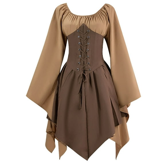 YABCSAZ Vintage Embroidered Renaissance Gothic Dress for Women , Plus Size Medieval Dress, Renaissance Princess Costume Lace Cocktail Dresses Masquerade Gown Prom Dress Floor Length Dress Maxi Dress