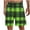 Green, variant on Erwazi Mens Pajama Plaid Shorts Drawstring Waist Casual Loungewear Short with Pocket
