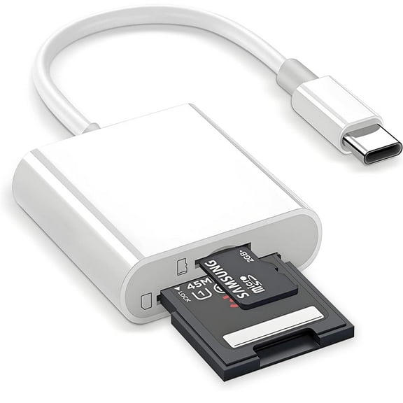 USB C SD Card Reader for iPhone 15 16 iPad Mac 3 in 1 USB-C Memory Trail Camera Card Adapter with Dual Slots & USB Port for Mac MacBook Pro/Air/Mini Android Laptop More USBC Typec Devices