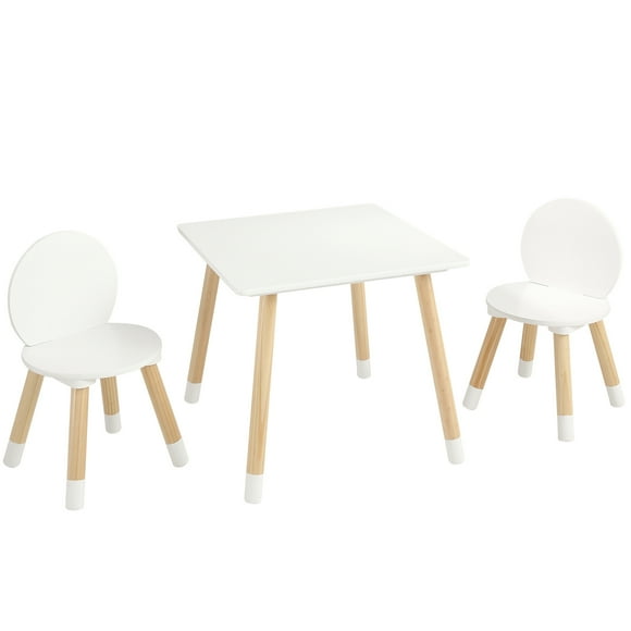 KFFKFF Kids Table and 2 Chairs Set, Toddler Table and Chair Set, Children Multi-Activity Table for Art, Craft, Reading, Learning