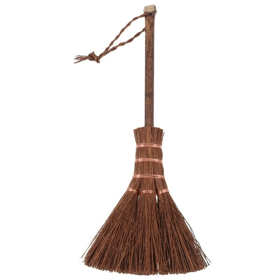 Mini Straw Broom and Dustpan Set with Cleaning Brush, Sturdy Tea Tray Sweeper for Home and Kitchen