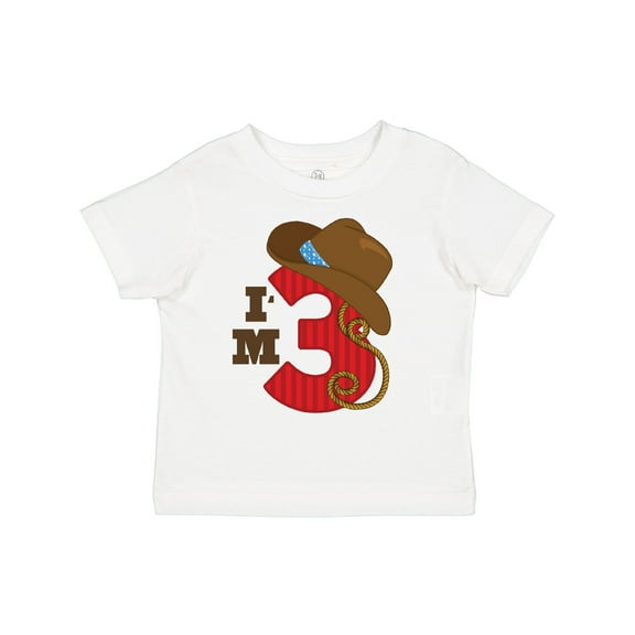 Inktastic Cowboy 3rd Birthday I'm Three Girls Toddler T-Shirt