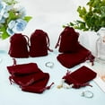 thumbnail image 4 of 25Pcs 7x5cm Velvet Pouches Dark Red Burgundy Red Soft Velvet Cloth Gift Bags with Drawstring Jewelry Pouches (2.8x2Inch), 4 of 9