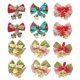 thumbnail image 1 of 12 lazos navideños con cascabeles, mini lazos navideños, adornos artesanales (colores variados), 1 of 7