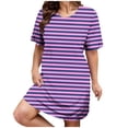 thumbnail image 2 of UPPADA Women's Summer Casual T Shirt Dresses Plus Size Sleeveless Swing Dress with Pockets Crewneck Pleated Tank Dress Loose Fit Boho Beach Sundresses Purple,XXL, 2 of 7
