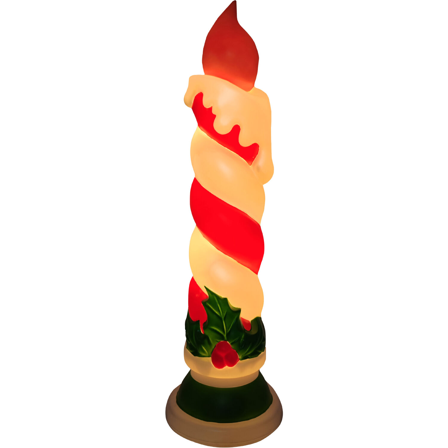 Fraser Hill Farm 40” Candle with Holly Christmas Blow Mold, FFBM-1CND-MLT