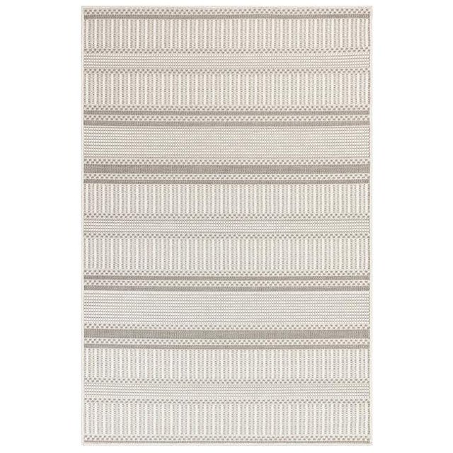 Transocean PYM58601038 Liora Manne Plymouth Tapis Moderne Intérieur & Extérieur, Argent - 4 Pi. 10 Po. x 7 Pi. 6 Po.