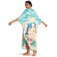thumbnail image 2 of Xixirimido Beach Dolphins Hibiscus Floral Print Women’s Plus Size Beach Kaftan Dress V-Neck Batwing Sleeve Swimsuit Cover Up Flowy Caftan Dress for Pool, Cruise & Resort Wear, 2 of 7