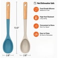 thumbnail image 2 of 2 Pack Large Silicone Cooking Spoons, 13inch Nonstick Solid Wooden Handle Spoon, Heat Resistan Silicone Kitchen Spoons for Cooking, Serving, Basting, Mixing, 2 of 7