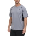 thumbnail image 3 of Weilanxin Swim Shirts Short Sleeve for Men Quick Dry Running UPF50+ Sun Protection Rash Guard Top LightGrey 2XL, 3 of 9