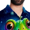thumbnail image 5 of Starry Sky Frog Men's Hawaiian Shirt, Short Sleeve Printed Button Down Beach Casual Tops, Summer Spread Collar Men's Shirts, 5 of 6