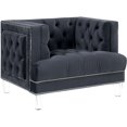 thumbnail image 1 of ACME Ansario Chaise en Velours Capitonné en Charbon, 1 of 7