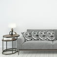 thumbnail image 3 of Ambesonne Rustic Throw Pillow Cover Pack of 4, Southwestern Cow Sketch Art, 4 Pcs-40"x40", Charcoal Grey and White, 3 of 5