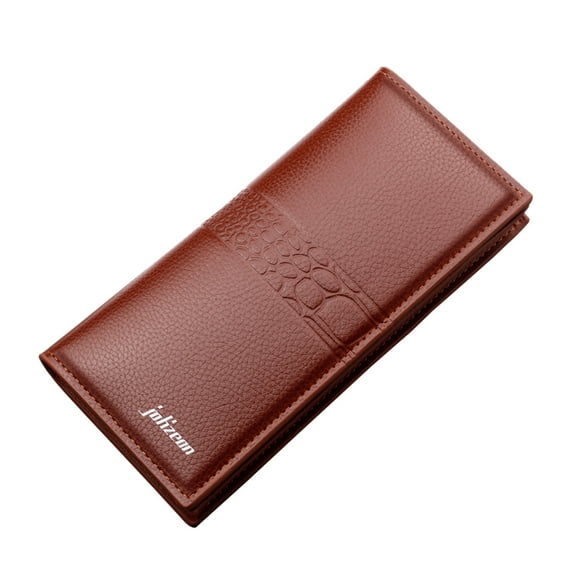 Mepaouo Men's Business Leather Wallet Slim Long Bifold Credit Card Holder Clutch Purse with RFID
