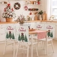 thumbnail image 2 of Merry Christmas Chair Covers Set of 1 Vintage Xmas Trees Stars Winter Snowflakes Linen Texture Chair Back Covers Stretch Removable Washable Slipcovers Protector for Dining Room Kitchen Party Decor, 2 of 5