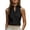 Black, variant on Women's Sleeveless Stand Collar Vest, Solid Color Sexy and Chic Casual Top, Breathable Tank for Everyday Leisure and Layering-Black