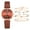 Coffee, variant on Womens Casual Watch Dainty Stackable Bracelets Set Analog Quartz Wrist Watches with Leather Strap Gifts for Women Teen