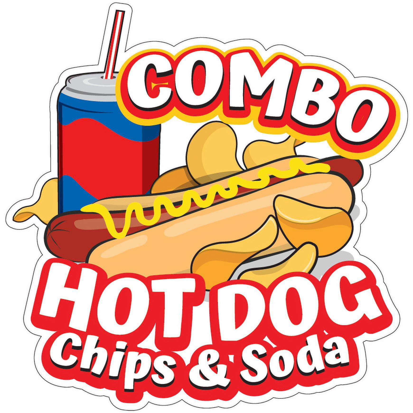 Hot Dogs Soda Combos Decal 14" Restaurant Food Truck Concession Vinyl Sticker 