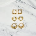 thumbnail image 3 of JeenMata Juego de Regalo de 3 Pares de Aretes para Mujer en Baño de Oro Amarillo, Livianos, Gruesos, con Aro Tipo Huggie, Juego de Regalo de Aretes para Toda Ocasión, 3 of 5